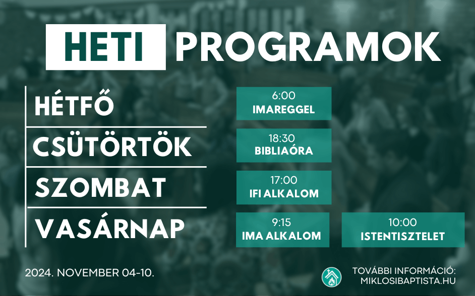  Programjaink: 2024. november 04-10.