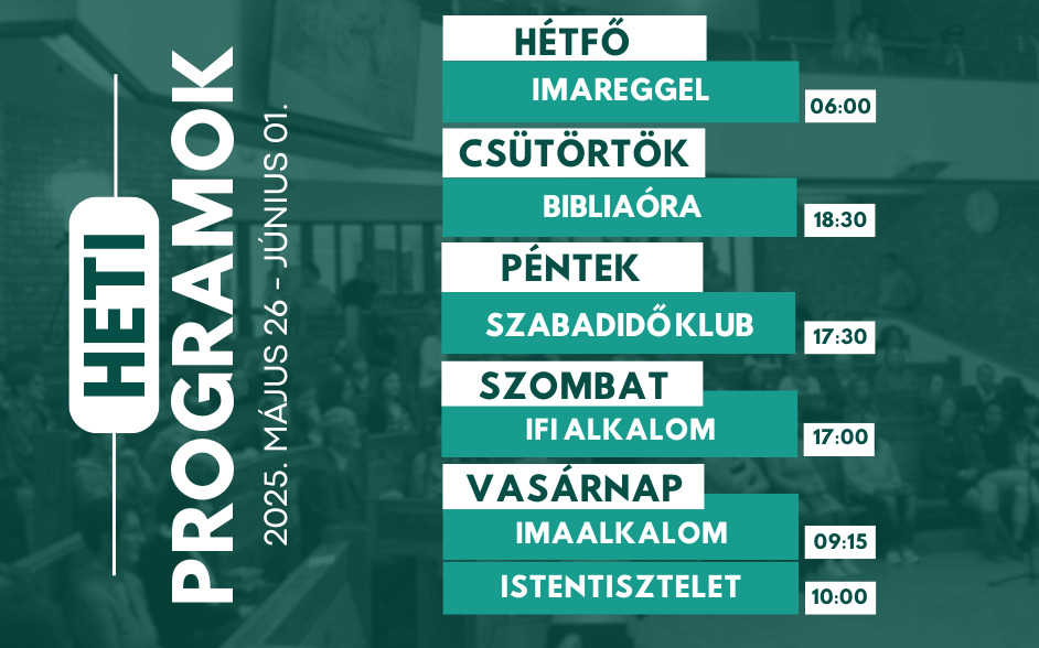 Programjaink: 2025. május 26. - június 01.