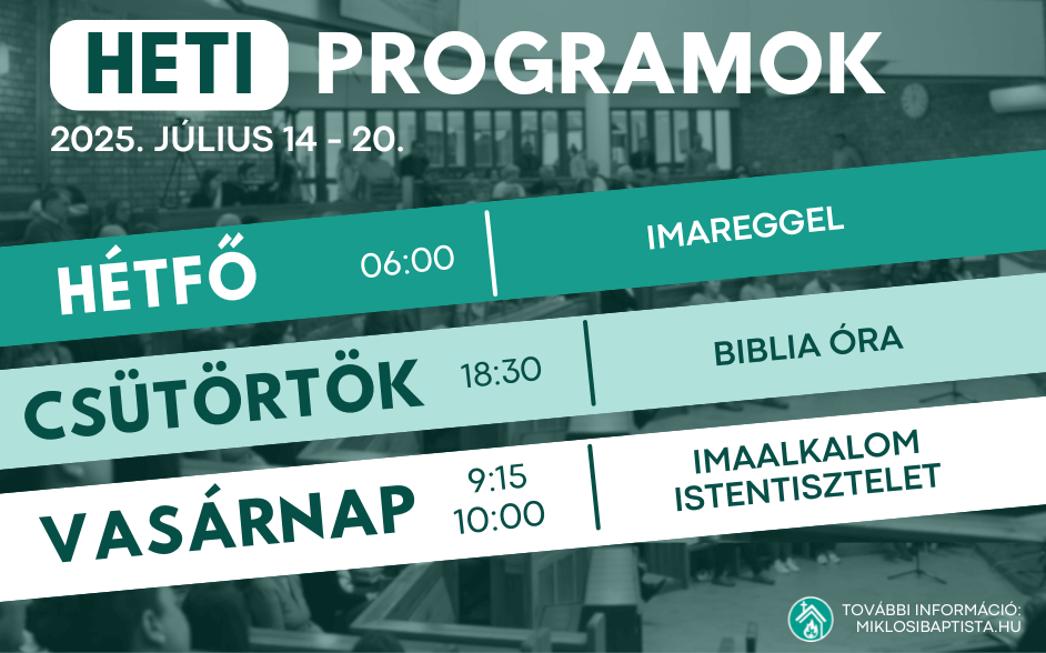 Programjaink: 2025. július 14. – 20.