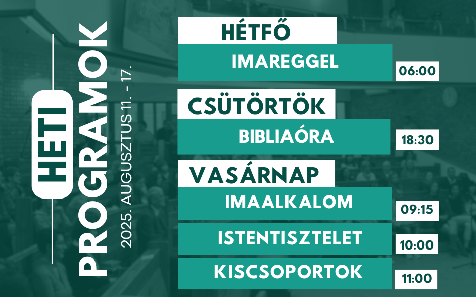 Programjaink: 2025. augusztus 11. – 17.