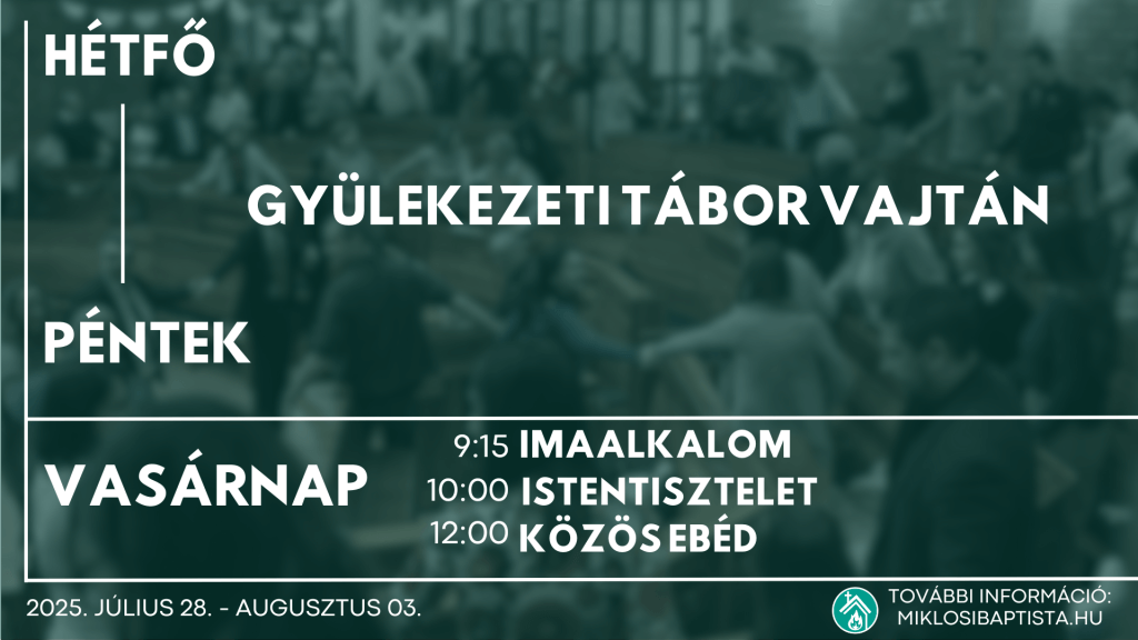 Programjaink: 2025. július 28. - augusztus 3.