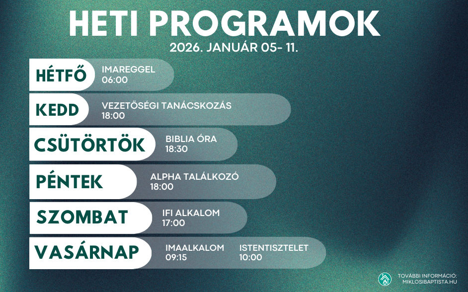 Programjaink: 2025. január 05 - 11.